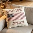 thumbnail image 5 of God Bless America Patriotic Throw Pillow, 12x12 Inch Primitive Rustic Independence Day Decorative Cushion, Handcrafted Style American Flag Pillow for Farmhouse Home Decor, 5 of 6