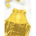 thumbnail image 5 of Sinleey Girls Sparkle Sequins Ballet Dance Skirted Letoards Jazz Latin Modern Performance Costumes Yellow 14, 5 of 7