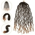thumbnail image 1 of OULII Braiding Hair Extensions Coffee Color Soft Body Wave Synthetic Crochet Braids, 1 of 6