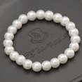 thumbnail image 4 of Brazalete de pulsera de perlas blancas de 8MM para mujer, pulsera con cuentas, joyería elástica JAMW Sencillez, 4 of 5