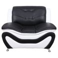 thumbnail image 6 of 3 Piece Living Room Sofa Set, Sofa/Loveseat/Chair, Black & White Color, Faux Leather Upholstery Material, More color and Styles Available, 6 of 8
