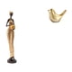 thumbnail image 1 of Escultura moderna de mujer tribal africana y pájaro dorado para decoración del hogar, dormitorio, mesa, oficina, sala de estar, regalo de inauguración, 1 of 8