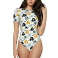 thumbnail image 1 of Balery Cute Elephant Body de cuello redondo de manga corta para mujer Tops de manga corta Tops básicos-Large, 1 of 7