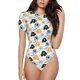 thumbnail image 1 of Balery Cute Elephant Body de cuello redondo de manga corta para mujer Tops de manga corta Tops básicos-X-Large, 1 of 7