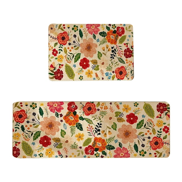 SIfdSeng Tapis de Sol Rétro Floral Design Classique pour Cuisine Salon Chambre pour Quotidien pour Offrir