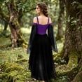 thumbnail image 4 of Goth Dress for Women 2026 Retro Cocktail Batwing Halloween Evening Fashion Plus Size Renaissance Medieval Dresses Dark Purple 2XL, 4 of 7