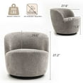 thumbnail image 3 of Kidol & Shellder Swivel Accent Chair Furry Round Barrel Chair 360 Degree Sofa Club Armchairs for Living Room Bedroom, Gray, 3 of 6