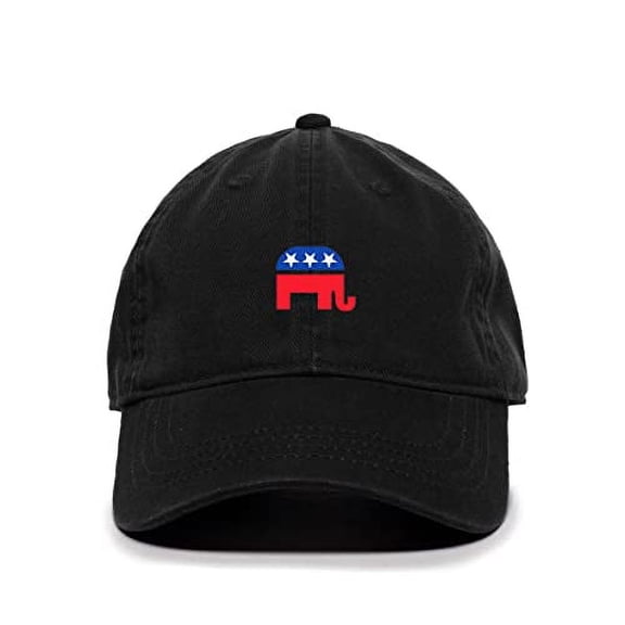 Tech Design Republican Elephant Baseball Cap Embroidered Cotton Adjustable Dad Hat Black