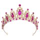 thumbnail image 1 of Mujeres Faux Crystal Queen Crowns Tiara, Princess Rhinestone Tiaras, Novia Boda Fiesta de cumpleaños Cosplay Accesorios para el cabello, Gold Tone Rose Red, 1 of 7