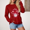 thumbnail image 4 of vigerkar Valentines Sweatshirt Women Gnomes Shirts Love Heart Sweater Crewneck Long Sleeve Pullover Tops (Red, XL), 4 of 9