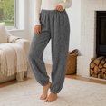 thumbnail image 5 of YABCSAZ Sherpa Pajama Pants for Women Soft Elastic Wasit Fluffy Pj Pants Soft Warm Comfy Winter Indoor Lounge Joggers Fleece Lined Sleepwear Bottoms, 5 of 10