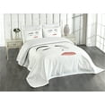 thumbnail image 3 of Ambesonne Eyelash Quilted Bedspread Set 3 Pcs, Sleeping Woman Face, Queen Size, Black White Blush, 3 of 5