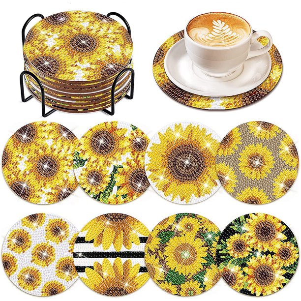 Kits Posavasos Con Forma Especial 8 Uds. (girasoles)