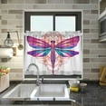 thumbnail image 7 of Beautiful Dragonfly Half Window Tier Curtains 36 Inch Blackout Thermal Insulating Kitchen Linen Tier Curtains for Kitchen, Bathroom, Cafe Home Decor, 7 of 7