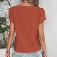 thumbnail image 4 of ZOELNIC Womens Dressy Casual Blouses Asymmetrical V Neck Business Work Tops Petal Sleeve Summer Shirts, M, 4 of 5