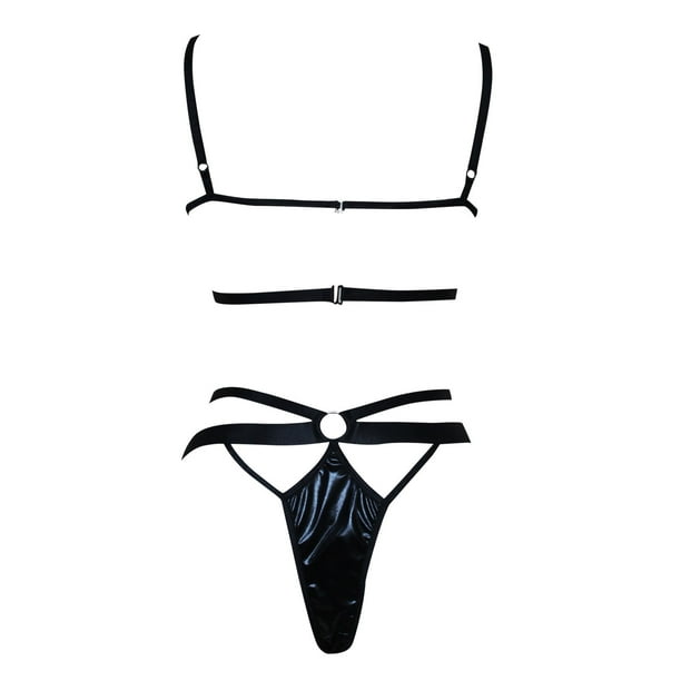Gibobby Conjunto de lencería Sexy Ropa Interior Sexy con Cuello En V para Mujer, Lencería Sexy, Ropa Interior con Cordón Sin Espalda De Lencería(Negro, M)