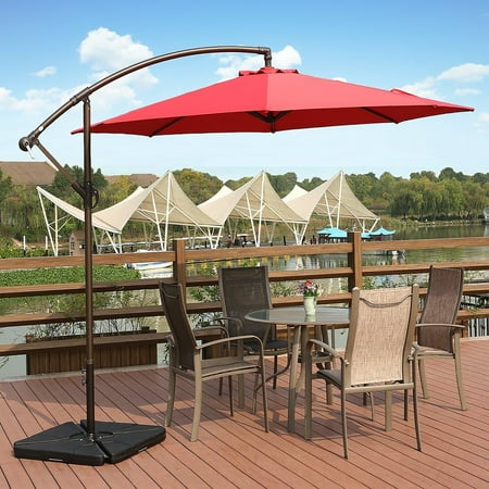 Bally 10 Ft Cantilever Hanging Patio Umbrella Red Walmart Com