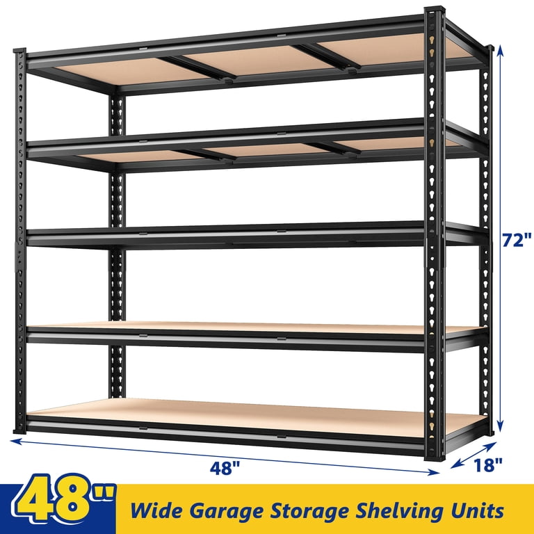 Reibii 48.2" Metal Shelving Unit, 2,600 Lb Capacity photo 7