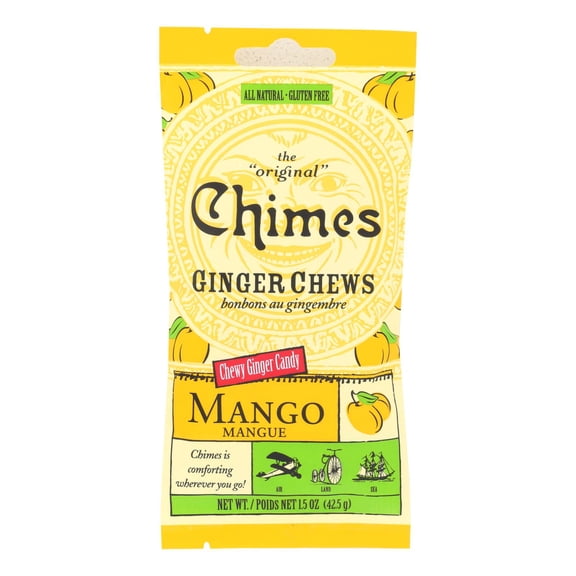 Chimes - Comforting Mango Ginger Chews - 1.5 OZ, Case of 12
