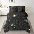 thumbnail image 3 of Castle Fairy Starry Sky 7-Piece Twin Bedding Sets,Galaxy Universe Bedding Comforter Set,Psychedelic Constellations Breathable Sheet Sets,Microfiber Children Bedroom Decor,Reversible, 3 of 9