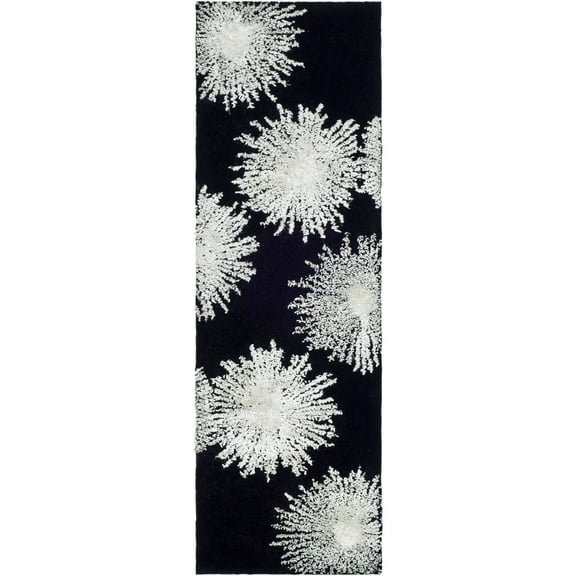 SAFAVIEH Soho Fiesta Geometric Runner Rug, Black/White, 2'6" x 6'