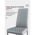 thumbnail image 2 of Dining Chair Set of 6, Modern Minimalist Dining Chair Fireproof Leather Sprayed Metal Pipe Diamond Grid Pattern Restaurant Home Conference Chairs, Gray, 2 of 10