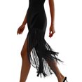 thumbnail image 3 of Txlixc Vestido de mujer bandeau sin mangas, dobladillo de borla Txlixc moda, 3 of 8