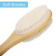 thumbnail image 4 of Cepillo de ducha con cerdas suaves y rígidas, para exfoliar la piel y un exfoliante suave, cabezal de cepillo de doble cara para cepillado húmedo o seco, especialmente de madera larga, 4 of 5