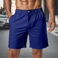 thumbnail image 2 of LIIPEE Men Shorts Casual Solid Color Knee Length Shorts Male Stylish Buttons Shorts With Deep Pockets Spring Summer Outdoor Activities Comfortable Soft Breathable Daily Beach Shorts,Navy3810,M, 2 of 4