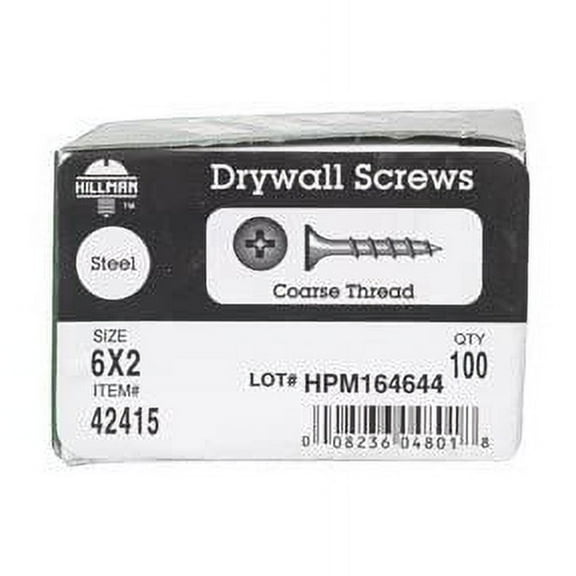 Hillman No. 6 x 2 in. L Phillips Bugle Head Black Phosphate Steel Drywall Screws 100 pk