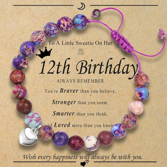 6th 7th 8th 9th 10th 11th 12th 13th Birthday Gifts for Girls Bead Bracelet for Daughter/Granddaughter/Niece/Friends/Sisters