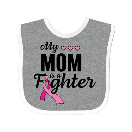 

Inktastic Breast Cancer Awareness My Mom is a Fighter Gift Baby Boy or Baby Girl Bib