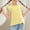 Yellow, variant on Juslio Girls Shirts Short Sleeve Ruffle Round Neck Solid Casual Kids Clothing Fashion Tops Blouses