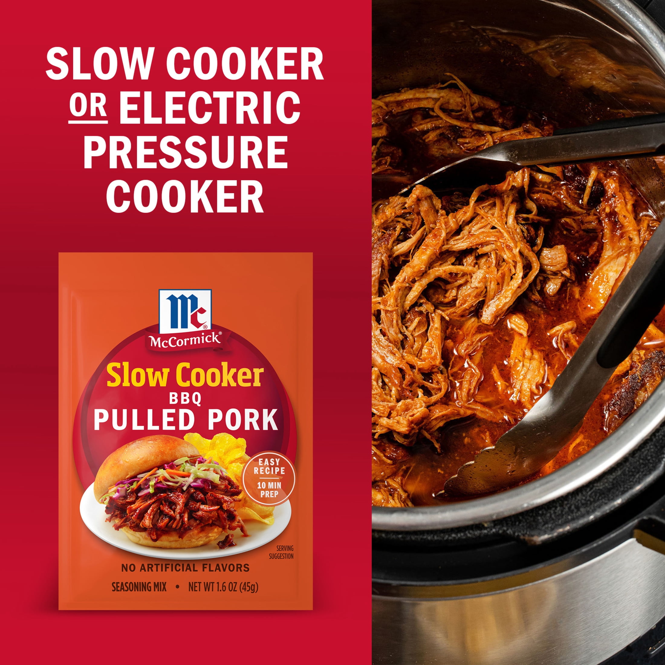 McCormick Slow Cooker Barbecue Pulled Pork Seasoning Mix, 1.6 oz Packet