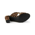 thumbnail image 5 of BLISSFUL STEP Women's Sandals Block Heels Crisscross Strap Mules Slide Sandals Leopard 5.5, 5 of 8