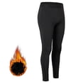 thumbnail image 2 of Gibobby Pantalones de mezclilla Pantalones de yoga deportivos de forro polar para mujer, informales, con sólidas, ajustados, cálidos, de cintura alta(Negro， L), 2 of 4