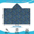 thumbnail image 2 of Blue Christmas Holly and Candy Cane Pattern Hooded Bath Towel，60"x35" for Ages 3 To 12 Kids, Quick Dry Lightweight Soft Microfiber Hood Beach Towel Cover Up for Kids, 2 of 7