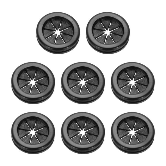 1.1" Drill Hole Rubber Grommets, 8Pcs Desk Grommet Cable Grommet, Black