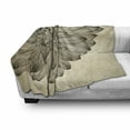 thumbnail image 3 of Dahlia Soft Flannel Fleece Throw Blanket, Engraving Style Drawing of a Big Blossom on Grungy Background Vintage Flower, Cozy Plush for Indoor and Outdoor Use, 50" x 60", Brown and Beige, by Ambesonne, 3 of 6