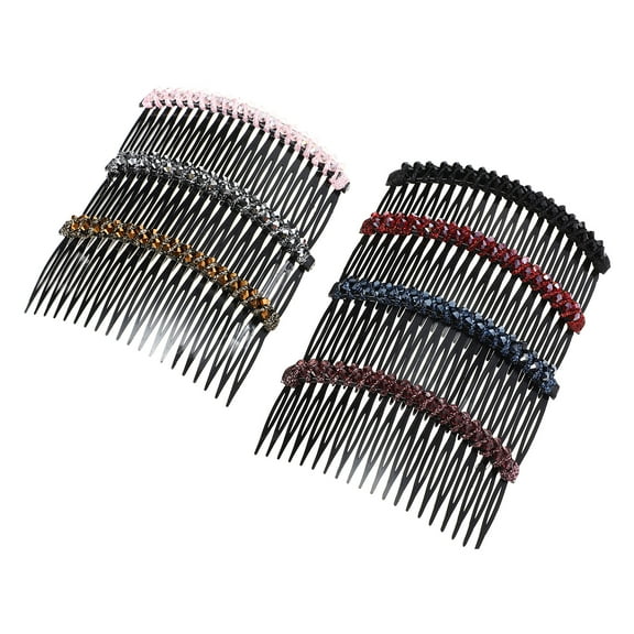 Rhinestone Hair Comb Crystal Bridal Clips 7 Pcs Aldult Barrettes Bobby Pins Teeth Girl Women's