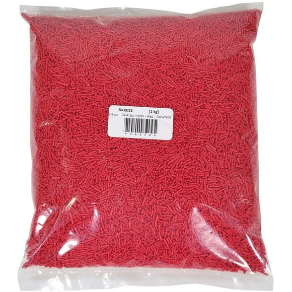 Dawn DDA Red Sprinkles - 1ct - 1kg - Vibrant Topping for Cakes, Cookies & Desserts (1ct)