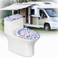 thumbnail image 6 of HELLHERO Tie-Dye Patterns Bathroom Set Toilet Bowl Cover 2-Piece Durable Merry Christmas for Hotel, Elastic Bottom, 6 of 8