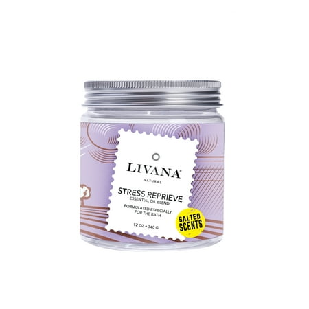 - Stress Reprieve Signature Essential Oil Salted Scents Blend by Livana, 12oz, Fragrant salts for Bath, Aromatherapy