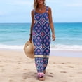 thumbnail image 3 of Iaqnaocc Jumpsuits For Women Retro Western Ethnic Style Sleeveless Jumpsuits Rompers Casual Party Adjustable Strap Jumpsuits Beach Fashion Wide Leg Jumpers Dark Blue 2XL, 3 of 4