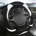 thumbnail image 2 of Fluffy Steering Wheel Cover D Shape, Cute Fuzzy Steering Wheel Cover Soft Universal 15 Inch, Black, 2 of 8
