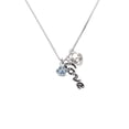 thumbnail image 2 of Delight Jewelry Silvertone Mini Paw with Blue Crystals - Love and Lock Charm Necklace, 18"+1", 2 of 4
