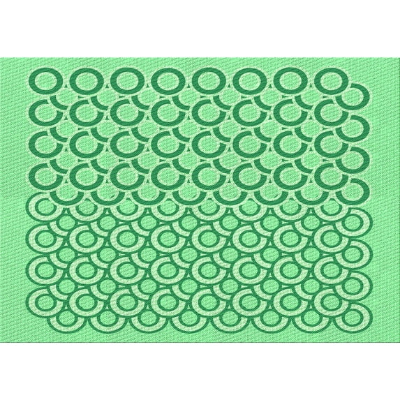 Ahgly Company Machine Washable Indoor Rectangle Transitional Green Area Rugs, 7' x 10'