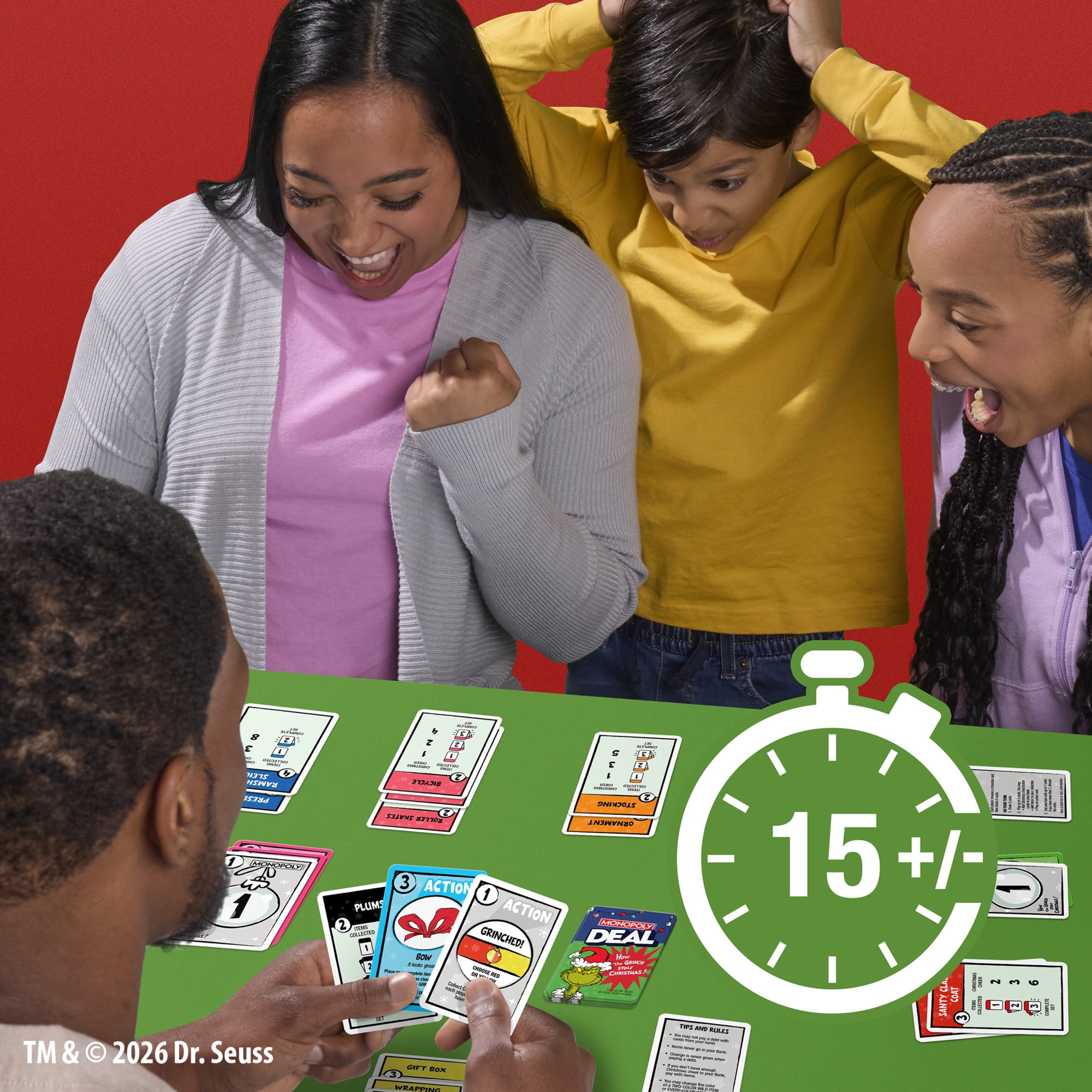 Monopoly Deal: How the Grinch Stole Christmas Edition Card Game for Ages 8 and Up