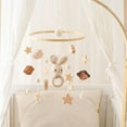 thumbnail image 5 of Baby Crib Mobile Wooden Hanging Baby Bed Cute Rabbit Animals Wood Crocheted Mobile Toys for Bedroom Nursery, 5 of 6