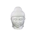thumbnail image 1 of Ceramic Buddha Head Figurine with Rounded Ushnisha, Glossy White, 1 of 2